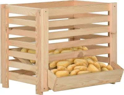 Produktbild von vidaXL Kartoffelkiste 60x40x50 cm Massivholz Kiefer