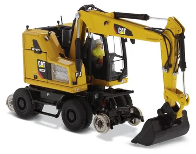 Cat M323F Zweiwegebagger 1:50, Metallmodell, gelb