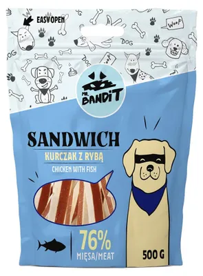 Produktbild von Mr Bandit SANDWICH Huhn mit Fisch 500g - natürlicher Snack für Hunde