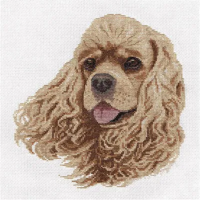 Productafbeelding van Panna kruissteek set "Cocker Spaniel" 22x23cm, telpatroon