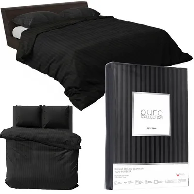 Produktbild von Deco4Home Satin-Bettwäsche | 180x200 cm | Baumwolle | Schwarz