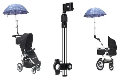 Imagen del producto de Omgoods: Soporte ajustable para sombrillas, compatible con cochecitos y bicicletas