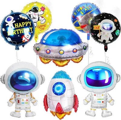 Produktbild von 8 Stück Weltraum Astronaut Luftballons für Jungen Geburtstag Party Deko