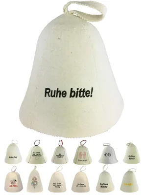 Produktbild von Saunahut aus Wollfilz (SS20-08) Saunamütze mit witzigen Motiven, Filz Kopfschutz Saunakappe Filzkappe Mütze Filzhut Kappe Sauna Hut