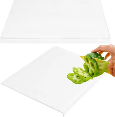 Image de (L)Planches à découper en acrylique pour le comptoir de la cuisine, planche à découper transparente antidérapante avec lèvre pour le comptoir, planche à découper claire et antidérapante