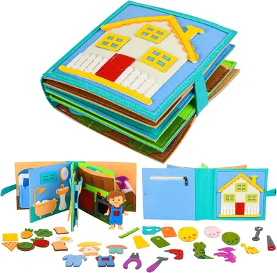 Productafbeelding van Quiet Book 2 jaar - Montessori-speelgoed vanaf 1 jaar voor motoriek baby's - Sensorisch speelgoed vanaf 1 - 6 jaar - Cadeau voor meisjes en jongens