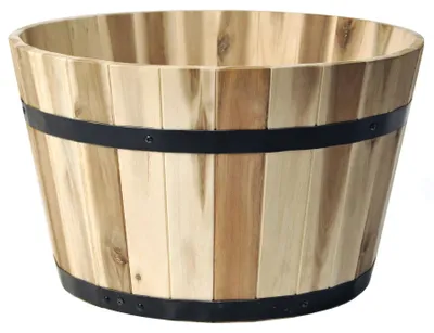 Produktbild von Mega Collections Pflanzkubel/Blumentopf - Holz - braun - 33 x 21 cm
