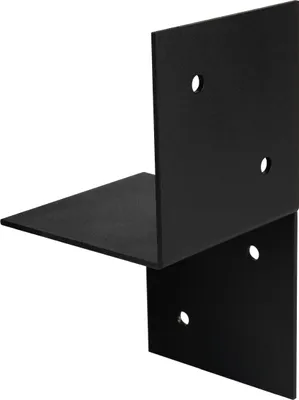 Immagine prodotto di Supporto a parete per pergola rivestito di nero per travi 12 x 12 cm a destra - per pezzo
