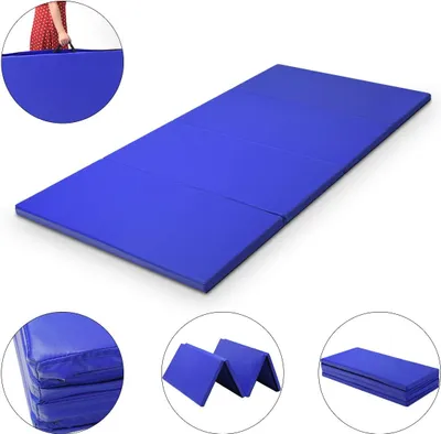 Produktbild von COSTWAY Weichbodenmatte Gymnastikmatte Yogamatte Turnmatte Klappmatte Fitnessmatte klappbar tragbar 240x117x5cm blau