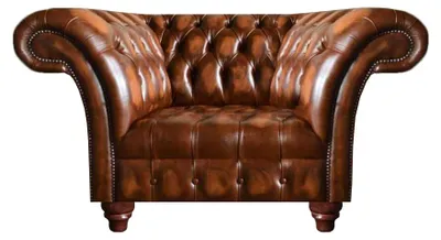 Immagine prodotto di Poltrona Chesterfield in pelle marrone per il salotto