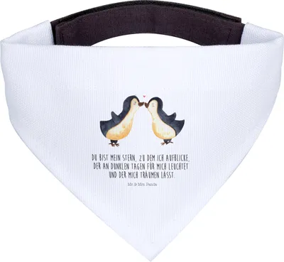 Produktbild von Mr. & Mrs. Panda Tuch Pinguin Liebe - Weiß - Geschenk, Halstuch, Hunde, Hundehalstuch, Hundeschal, Hochzeitstag, glücklich, Für, Hund, Freundin, Liebesspruch, Vertraut