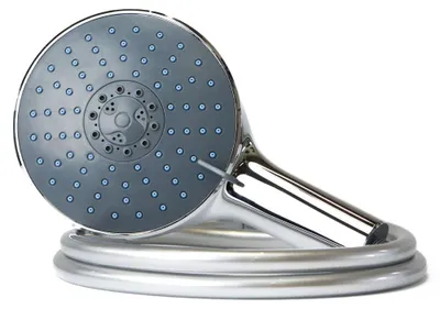 Handbrause 150 mm, 7 Strahlarten, wassersparend, mit Schlauch