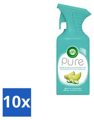 Zdjęcie produktu dla 10 sztuk sprayu do pomieszczeń Air Wick Pure, zapach: melon i ogórek, pojemność: 250 ml, zestaw ekonomiczny