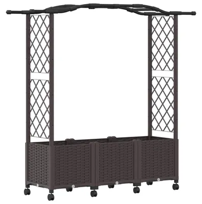 Obrázek produktu pro Vyvýšený záhon s treláží a střechou Hnědá 164 x 40 x 144 cm PP