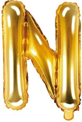 Produktbild von Folienballon Buchstabe "N", 35cm, gold