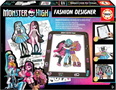 Produktbild von Educa - Monster High Fashion Designer - Kreiere unendliche Designs und Kombinationen mit dem Leuchttisch. Ab 5 Jahren (19826) EDUCA