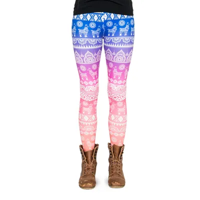 Produktbild von cosey - Bedruckte Lama-Leggins (Einheitsgröße) - Design Aztec Lama