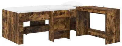 Produktbild von Hochbett mit Schreibtisch für Kinder 2 stk. Räuchereiche