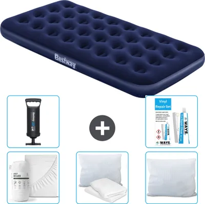 Immagine prodotto di Materasso gonfiabile Bestway - 1 persona - 99 x 188 x 22 cm - Blu - Accessori inclusi
