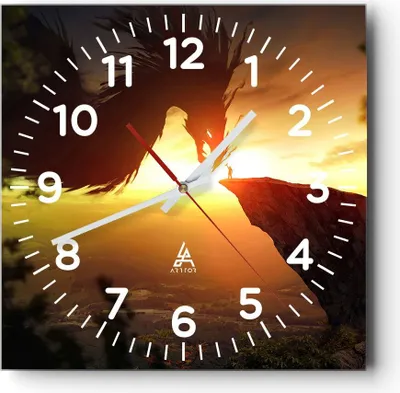 Produktbild von Wanduhr - Quadrat - Glasuhr - Drache Rock Kreatur - 40x40cm - Schleichendes Uhrwerk - Lautlos - zum Aufhängen bereit - Dekoration Modern - Wanddekoration aus Glas - C4AC40x40-3883