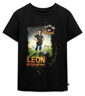 Produktbild von Spreadshirt Die Wilden Kerle Leon Kinder Premium T-Shirt, 134/140 (8 Jahre), Schwarz