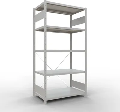 Produktbild von Schulte Fachbodenregal MULTIplus250 Stecksystem | Grundregal | HxBxT 200x100x60cm | 5 Ebenen | Fachlast 250kg | Lichtgrau