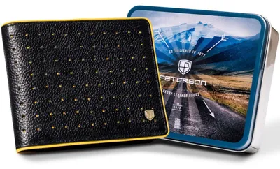 Obrázok produktu pre Peterson Pánska kožená peňaženka Springholm čierno-žltá One size