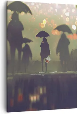 Produktbild von Bild auf Leinwand - Leinwandbild - Einteilig - Straße Regen Wasser - 50x70cm - Wand Bild - Wanddeko - Wandbilder - Leinwanddruck - Wanddekoration - Leinwand bilder - Wandbild - PA50x70-3885