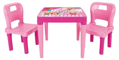 Produktbild von Kindermöbel-Set – 1 Tisch und 2 Bänke – Rosa