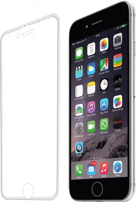 A screen protector and a smartphone are shown side-by-side against a white background.