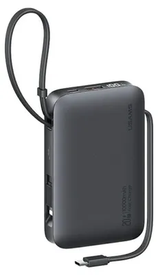 Obrázek produktu pro Powerbanka Usams Xr Series Cd228 10000Mah 20W + Usb-C/Lightning černý kabel