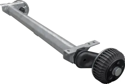 Produktbild von Gebremste AL-KO COMPACT Achse für schwere Anhänger und Autotransporter 1500kg 1260mm 1630mm 5x112