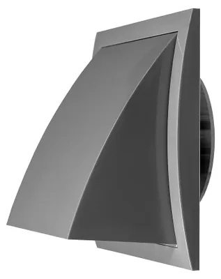Productafbeelding van Ventilatie rooster, plat, 148x153 mm, diameter 100 mm, grijs