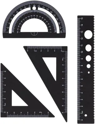 Productafbeelding van Geometrie set voor school: Hoekmeter, Geodriehoek, Liniaal en Passer