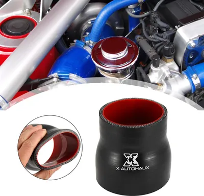Produktbild von Auto Gerade Silikonschlauch 64-76mm 2.52"-2.99" Innendurchm. Schwarz Rot