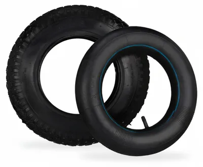 Produktbild von Relaxdays Sackkarrenreifen mit Schlauch, Ersatzreifen 3.50-8 für Sackkarre, Stollenprofil, Traglast bis 154 kg, schwarz