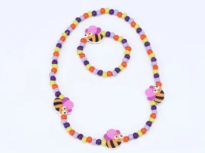 Produktbild von Set Kette und Armband aus Holz Biene Mimi