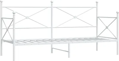 Image de vidaXL Lit de jour sans matelas blanc 90x200 cm acier
