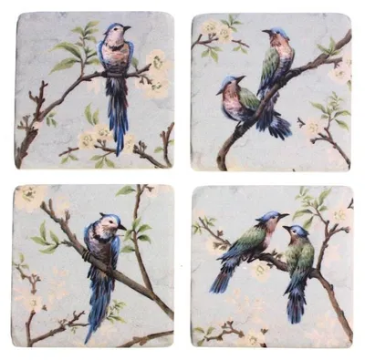 Produktbild von Meander Untersetzer Vogels op tak, s/4 9,8x0,7x9,8cm