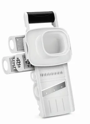Image de metaltex 194875084 metaltex Râpe multi-usages professionnelle Mandolino, 5 accessoires, blanche