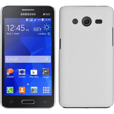 Produktbild von PhoneNatic Case kompatibel mit Samsung Galaxy Core 2 - Hülle weiß gummiert Hard-case + 2 Schutzfolien