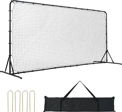 Image de SucceBuy Filet de rebond de football, 12 x 6 pieds d'appareil d'entraînement de football en fer, cadeau d'entraînement de football sportif avec sac portable, mur de rebond de volley-ball, parfait pour s'entraîner dans le jardin, entraînement individuel