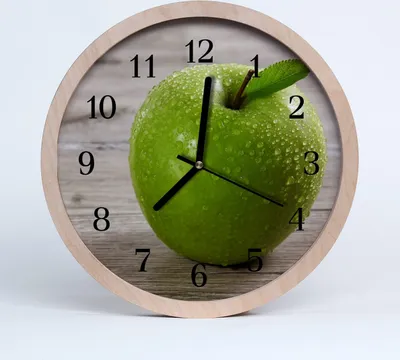 Produktbild von Holzuhr 30fi cm wanduhr - Äpfel Obst