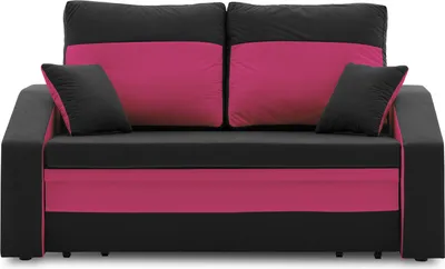 Produktbild von Sofa HEWLET PLUS COLOR mit Schlaffunktion - Schlafsofa mit Bettkasten - STOFF MIKRO 15 + MIKRO 28 SCHWARZ & FUCHSIA