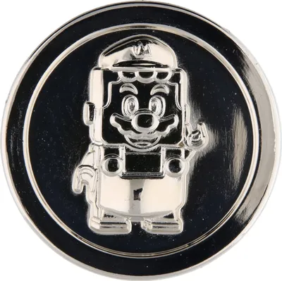 Produktbild von LEGO Super Mario: silberne Sammelmünze (65mm)