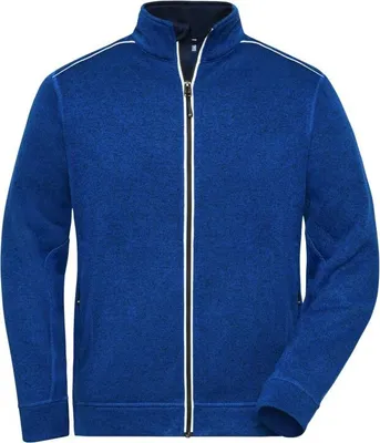 Produktbild von Pflegeleichte Strickfleece-Jacke dark-royal-melange/navy, Gr. 6XL