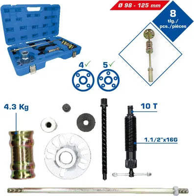 Image de BRILLIANT TOOLS Jeu d'extracteurs hydrauliques pour arbres de transmission 8 pièces - BT671200