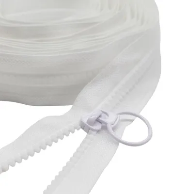 Productafbeelding van 4m #5 Eindeloze Ritssluiting Plastic + 10 Nonlock Ritssluitingen in Wit