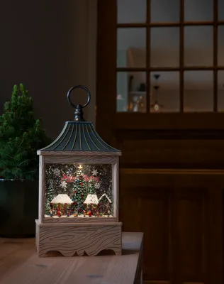 Produktbild von Konstsmide LED Wasserlaterne, "Weihnachtsmarkt", naturfarben, wassergefüllt, 5h Timer, 1 warm weiße Diode, batteriebetrieben & USB, Innen  - 4287-000