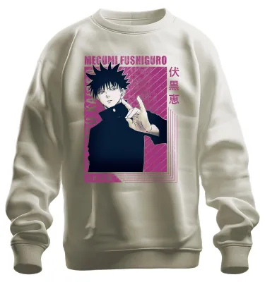 Productafbeelding van Jujutsu Kaisen, Megumi Fushiguro, anime, esthetiek, fanartikel, vintage, uni, sweatshirt, trui, natuur, S